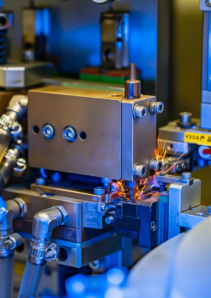Automated spark machining process for electrical components
